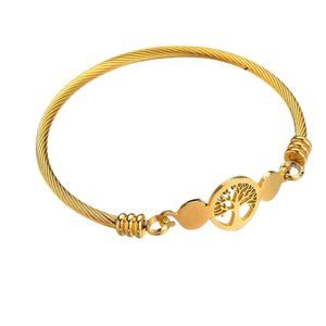 Stainless Steel Bracelets Tree Style Gold